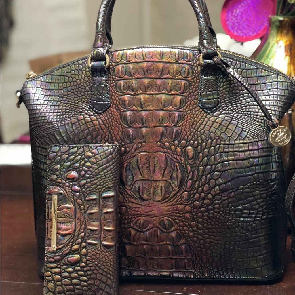 Brahmin Black Pearl Ombre & Matching Ady Wallet